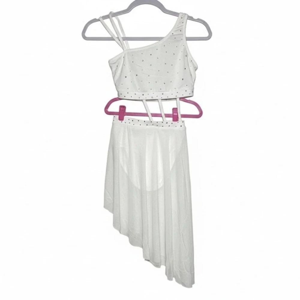CL Double Platinum Girls Harmony Asymmetrical Dress White dance dancewear